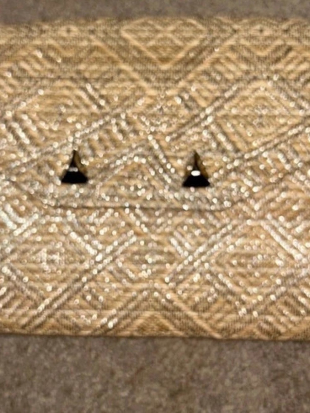 Stella & Dot Gold Woven Metallic Clutch